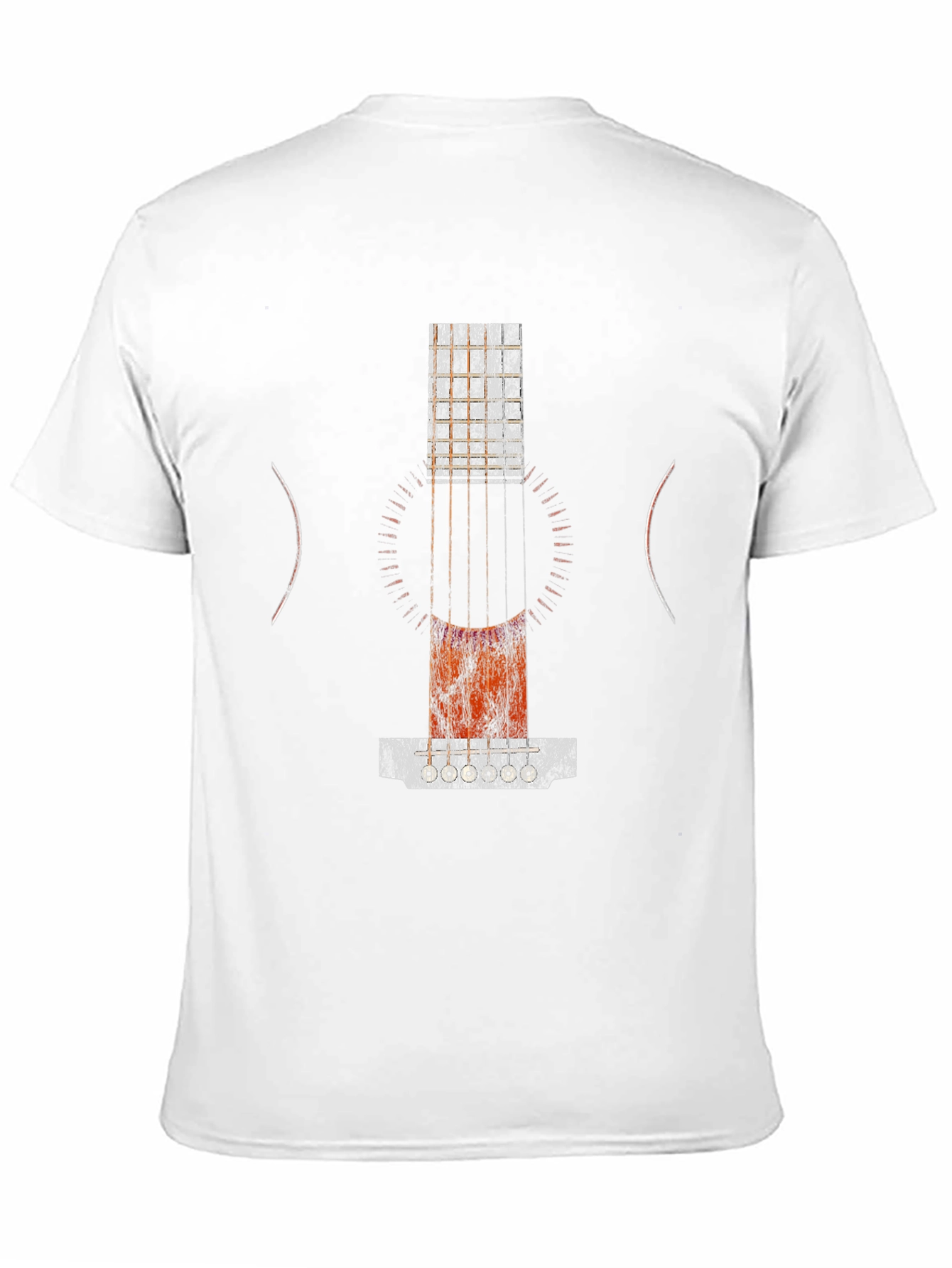 Abstract Guitar Print Black T-Shirt