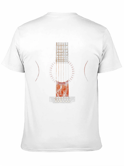 Abstract Guitar Print Black T-Shirt