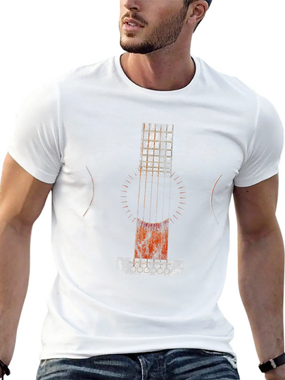 Abstract Guitar Print Black T-Shirt