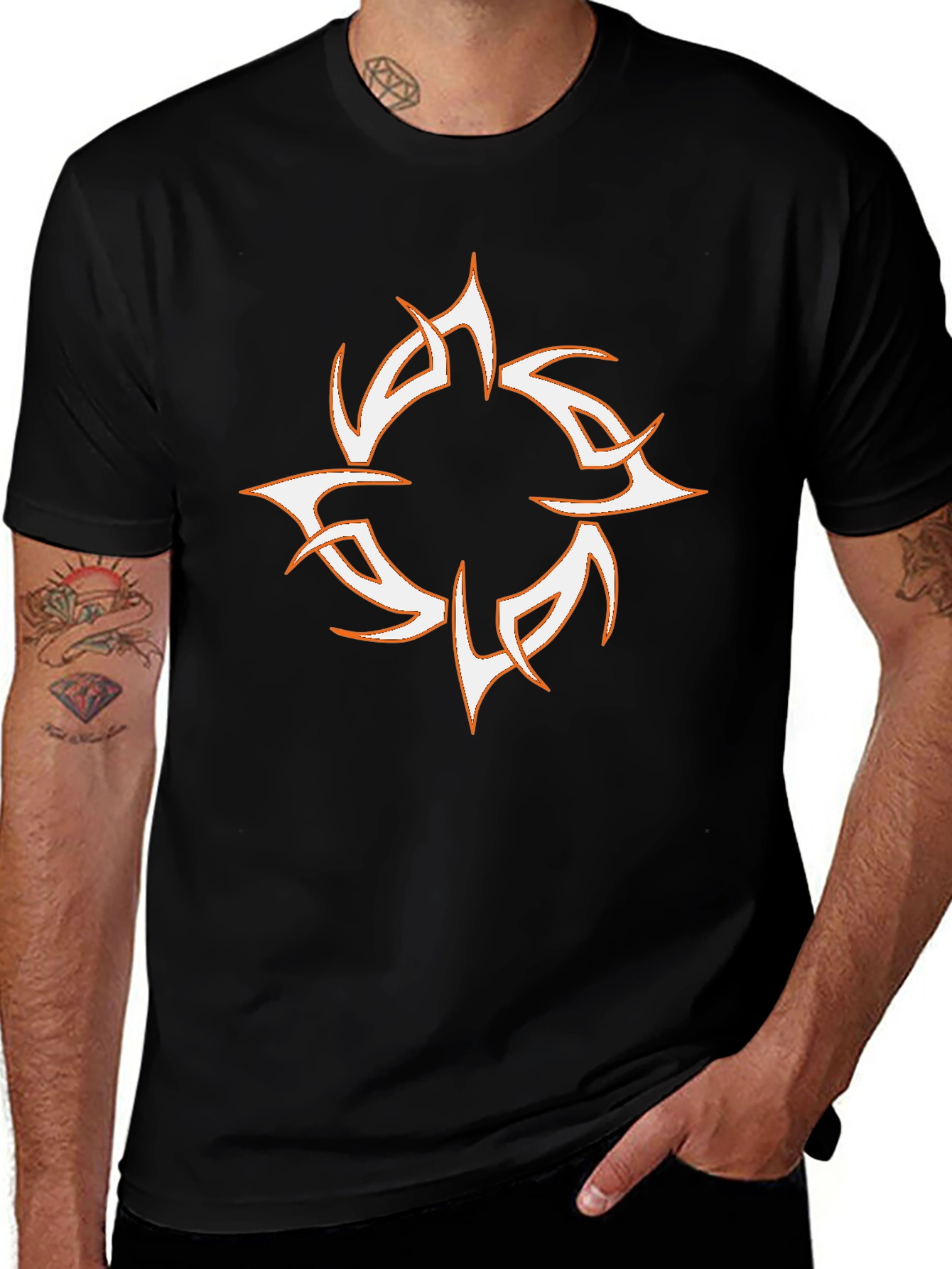 Tribal Sun Graphic Black T-Shirt