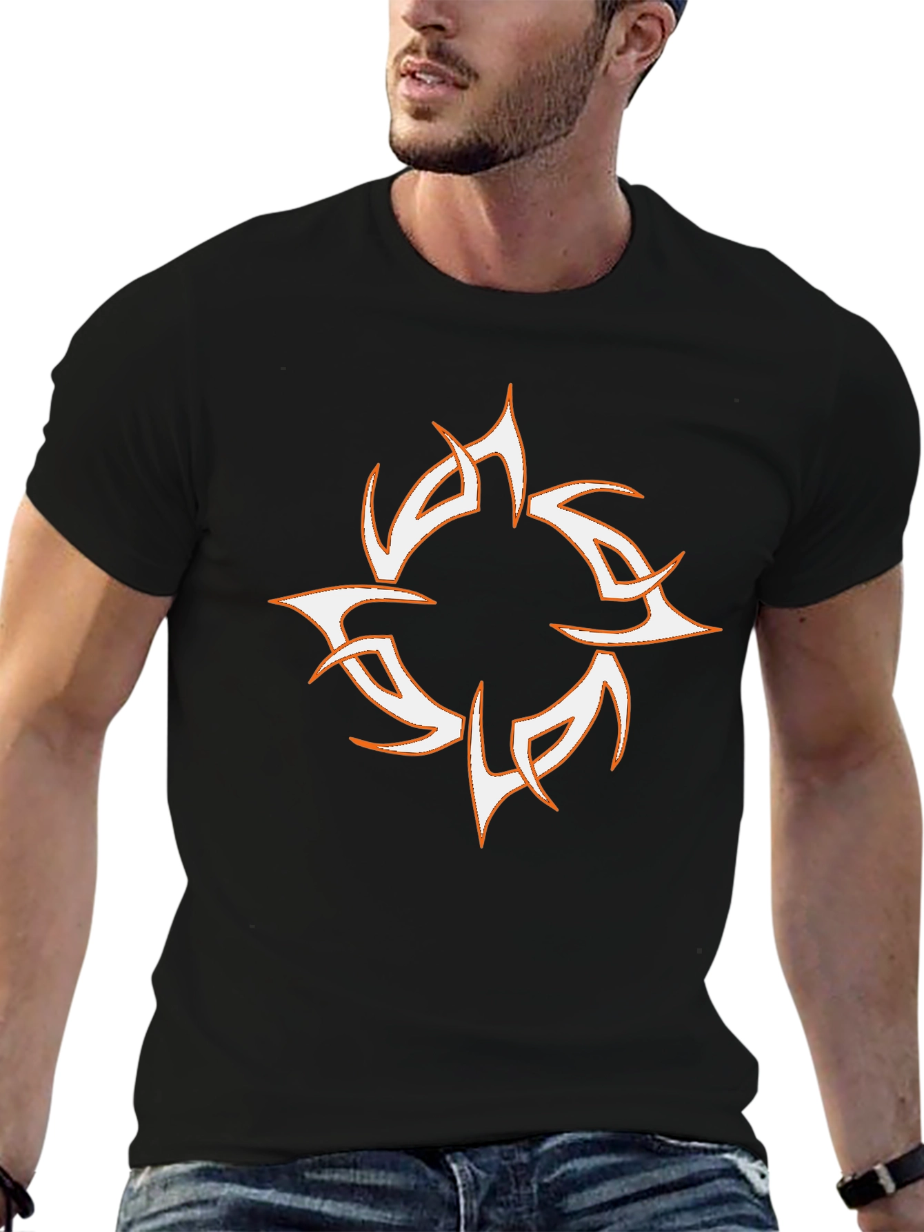 Tribal Sun Graphic Black T-Shirt