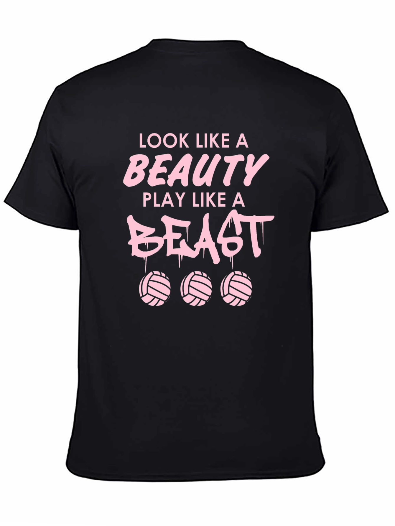 Beauty and Beast Volleyball Graphic T-Shirt
