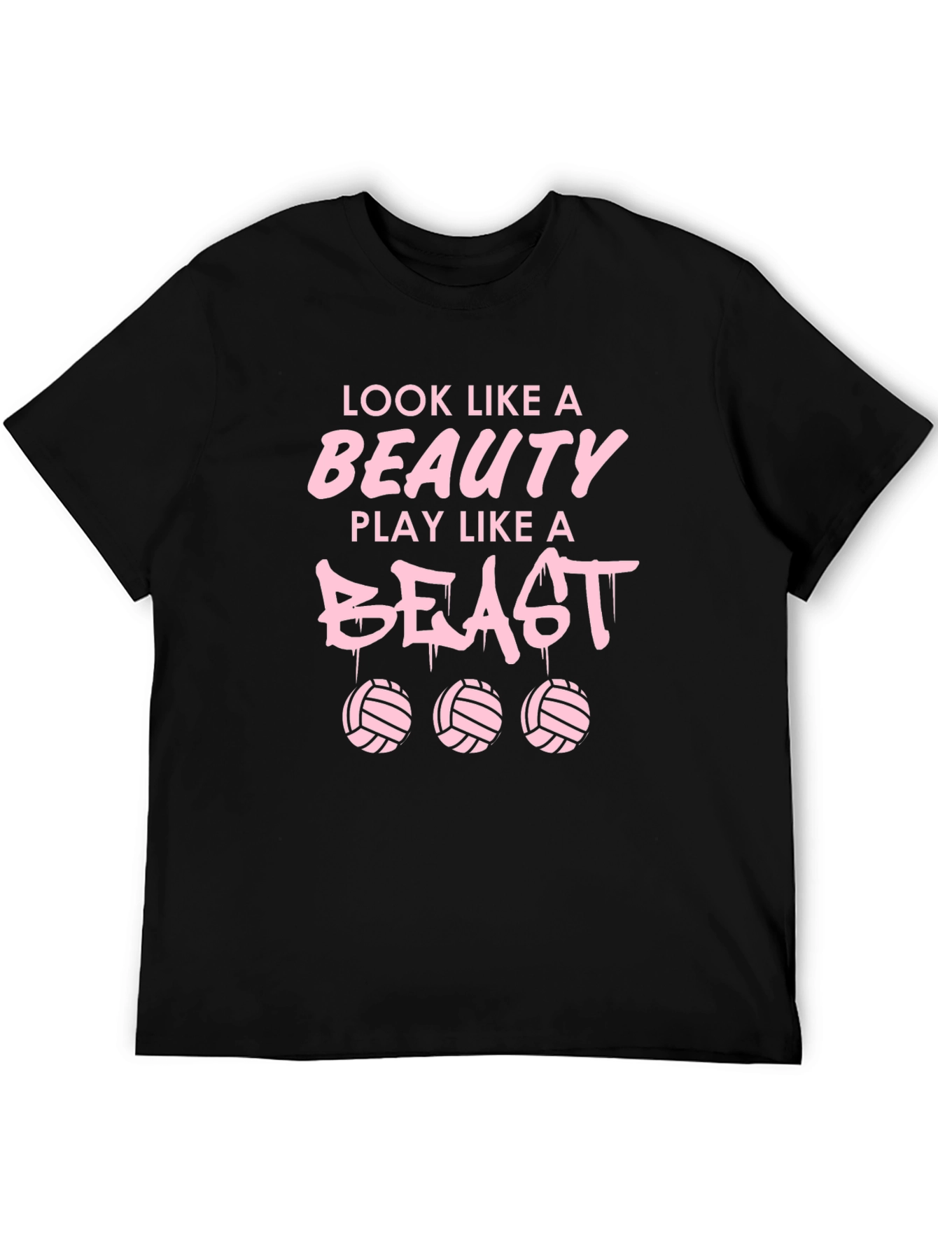Beauty and Beast Volleyball Graphic T-Shirt