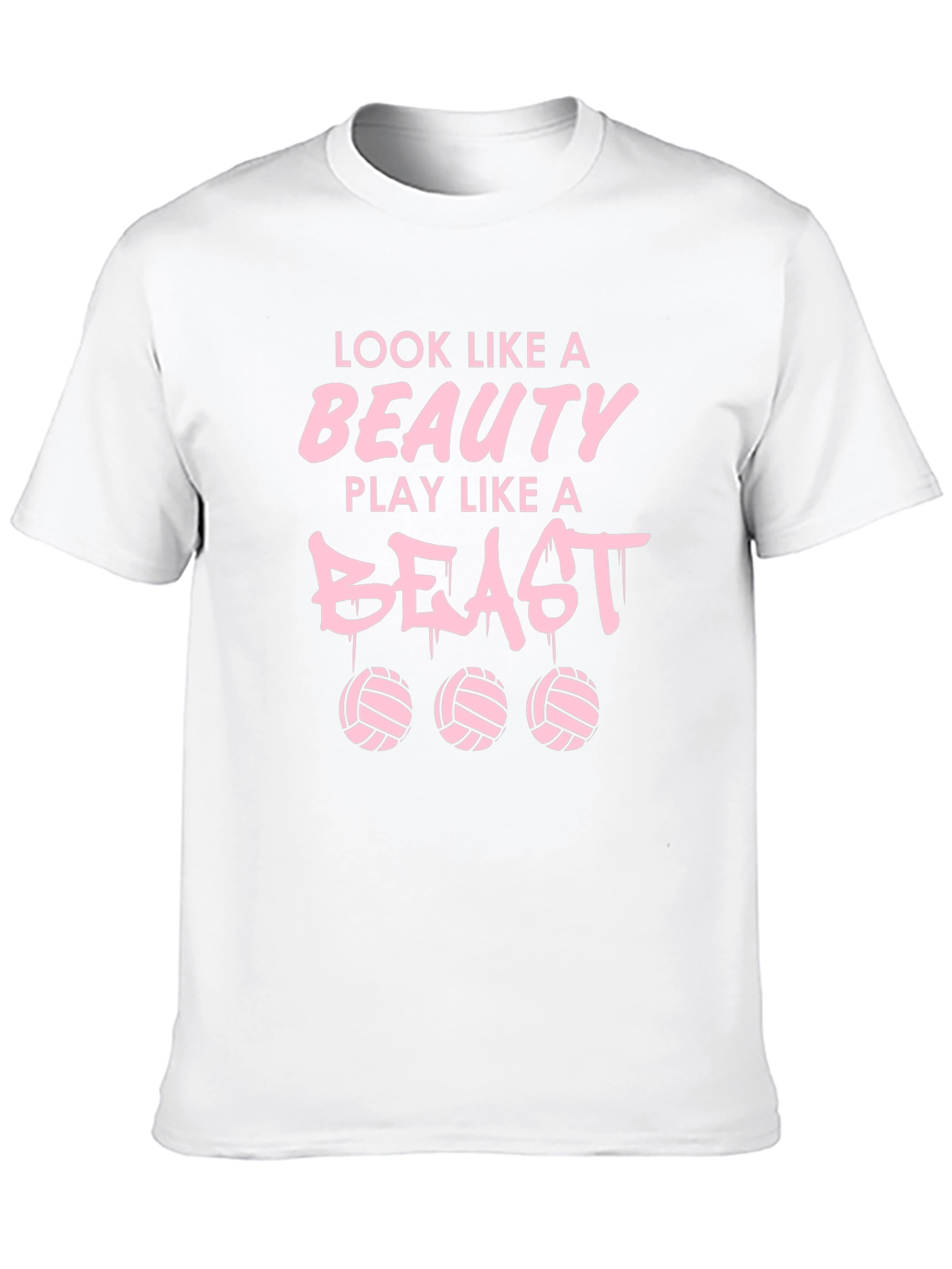 Beauty and Beast Volleyball Graphic T-Shirt