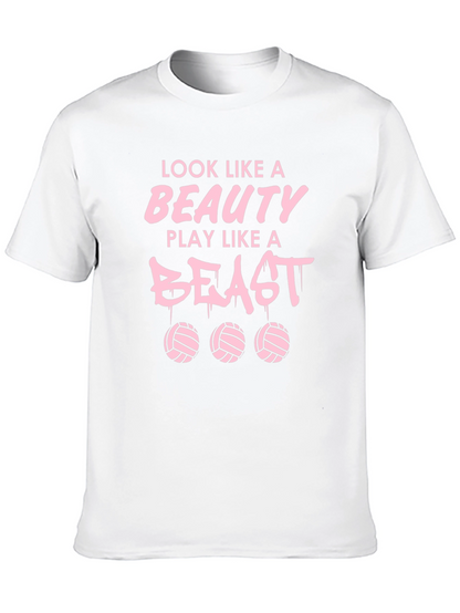 Beauty and Beast Volleyball Graphic T-Shirt