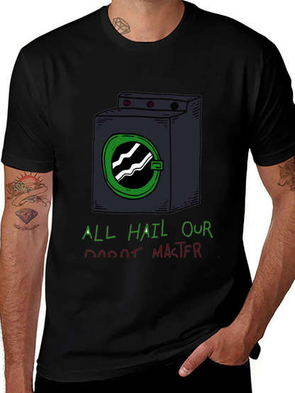 Funny Robot Master Graphic Tee - Black T-Shirt