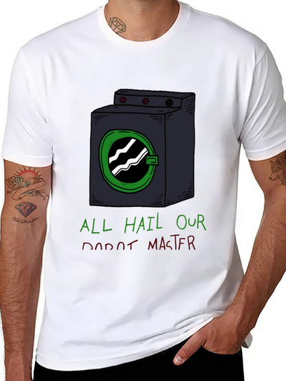 Funny Robot Master Graphic Tee - Black T-Shirt