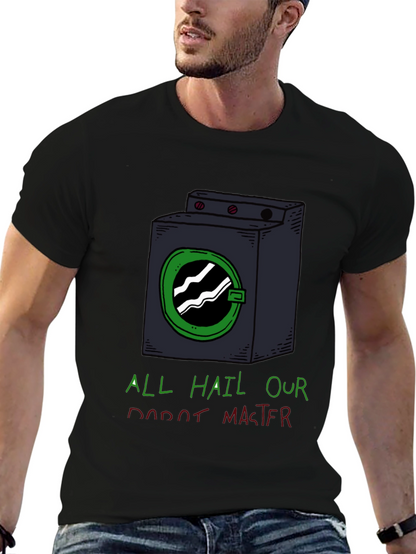 Funny Robot Master Graphic Tee - Black T-Shirt
