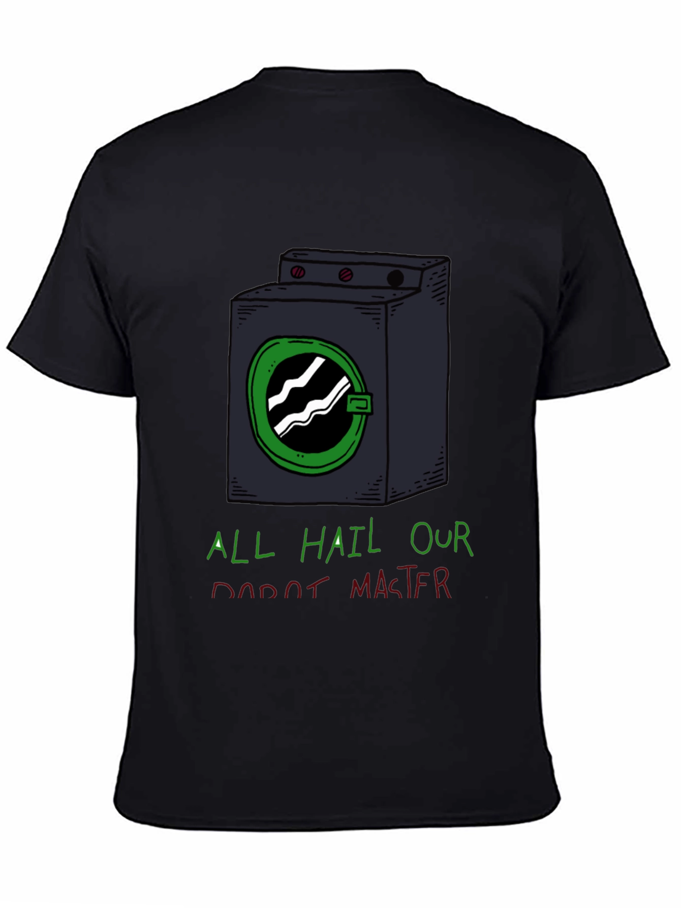 Funny Robot Master Graphic Tee - Black T-Shirt