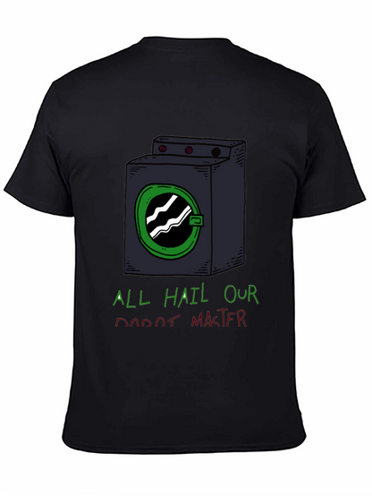 Funny Robot Master Graphic Tee - Black T-Shirt