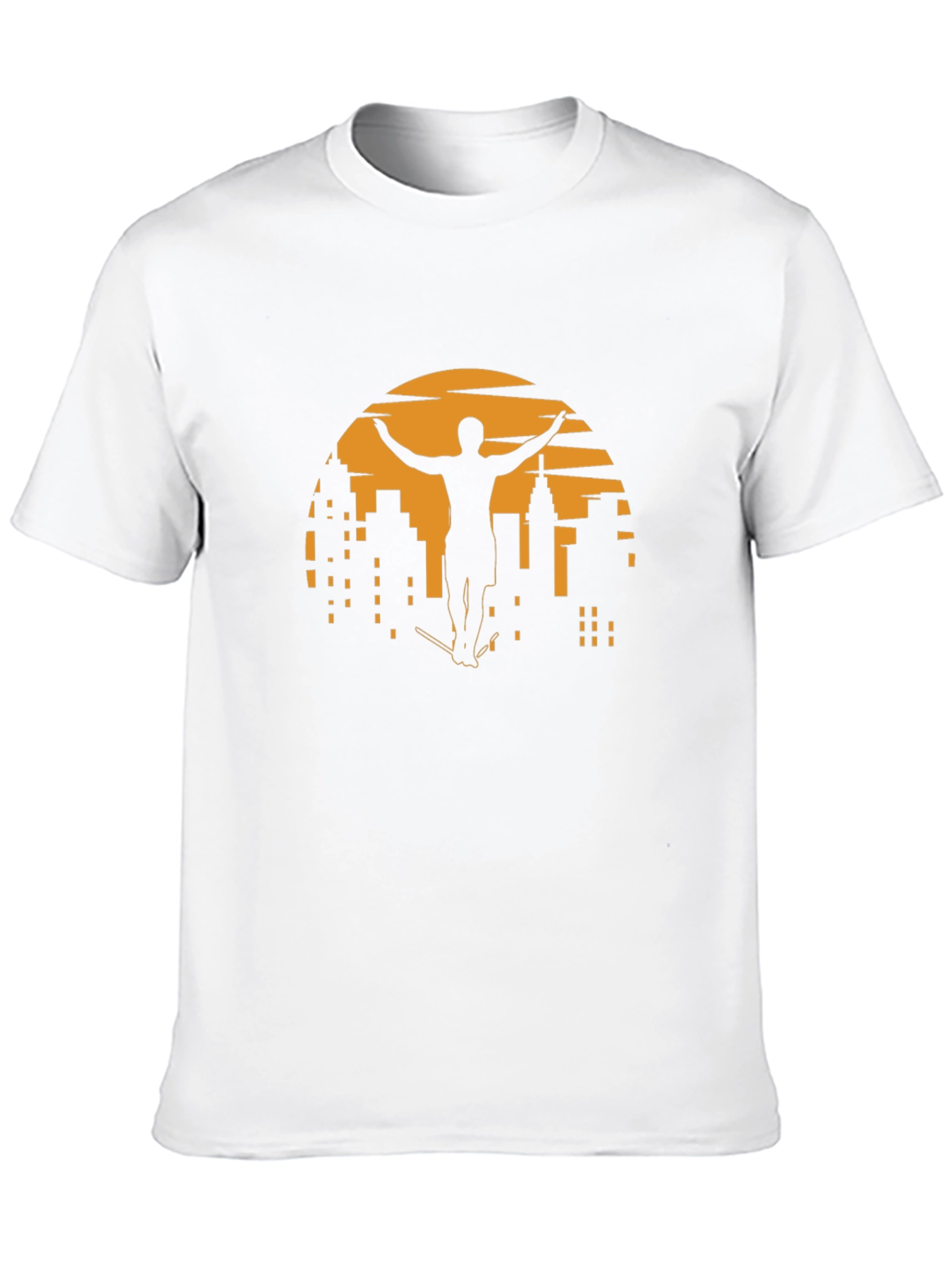 Sunset City Skateboarder Graphic Tee - Black