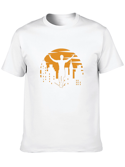 Sunset City Skateboarder Graphic Tee - Black
