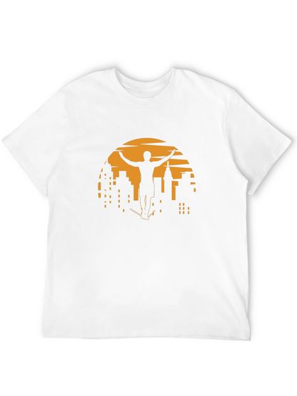 Sunset City Skateboarder Graphic Tee - Black