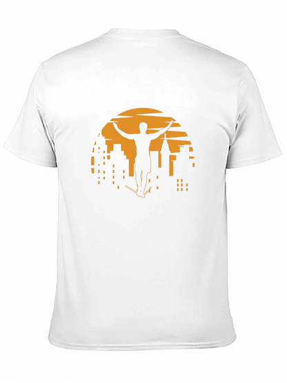Sunset City Skateboarder Graphic Tee - Black