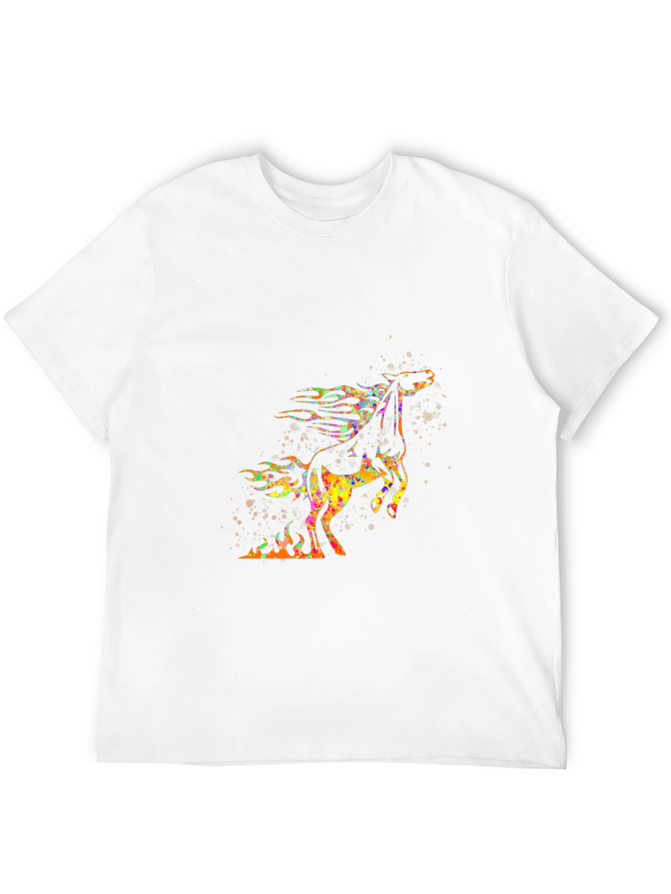 Flaming Horse Graphic T-Shirt - Bold Black Tee