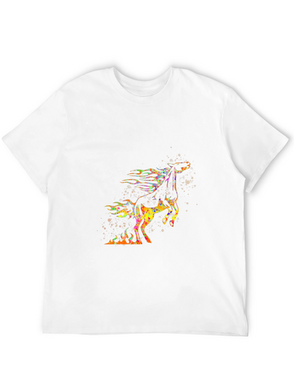 Flaming Horse Graphic T-Shirt - Bold Black Tee