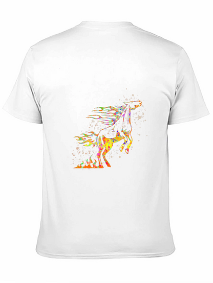 Flaming Horse Graphic T-Shirt - Bold Black Tee