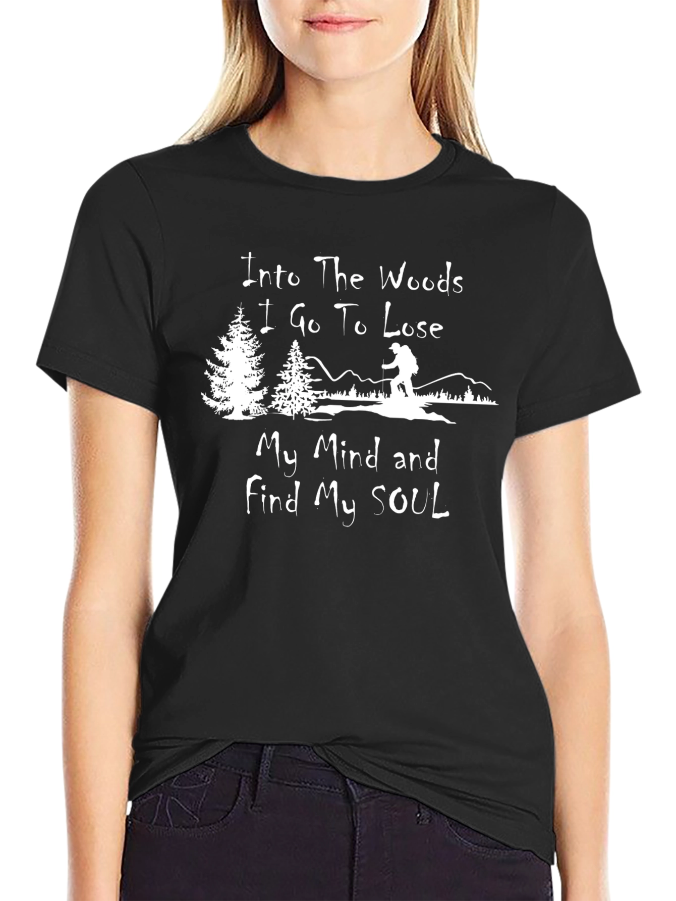 Into The Woods Black Graphic T-Shirt