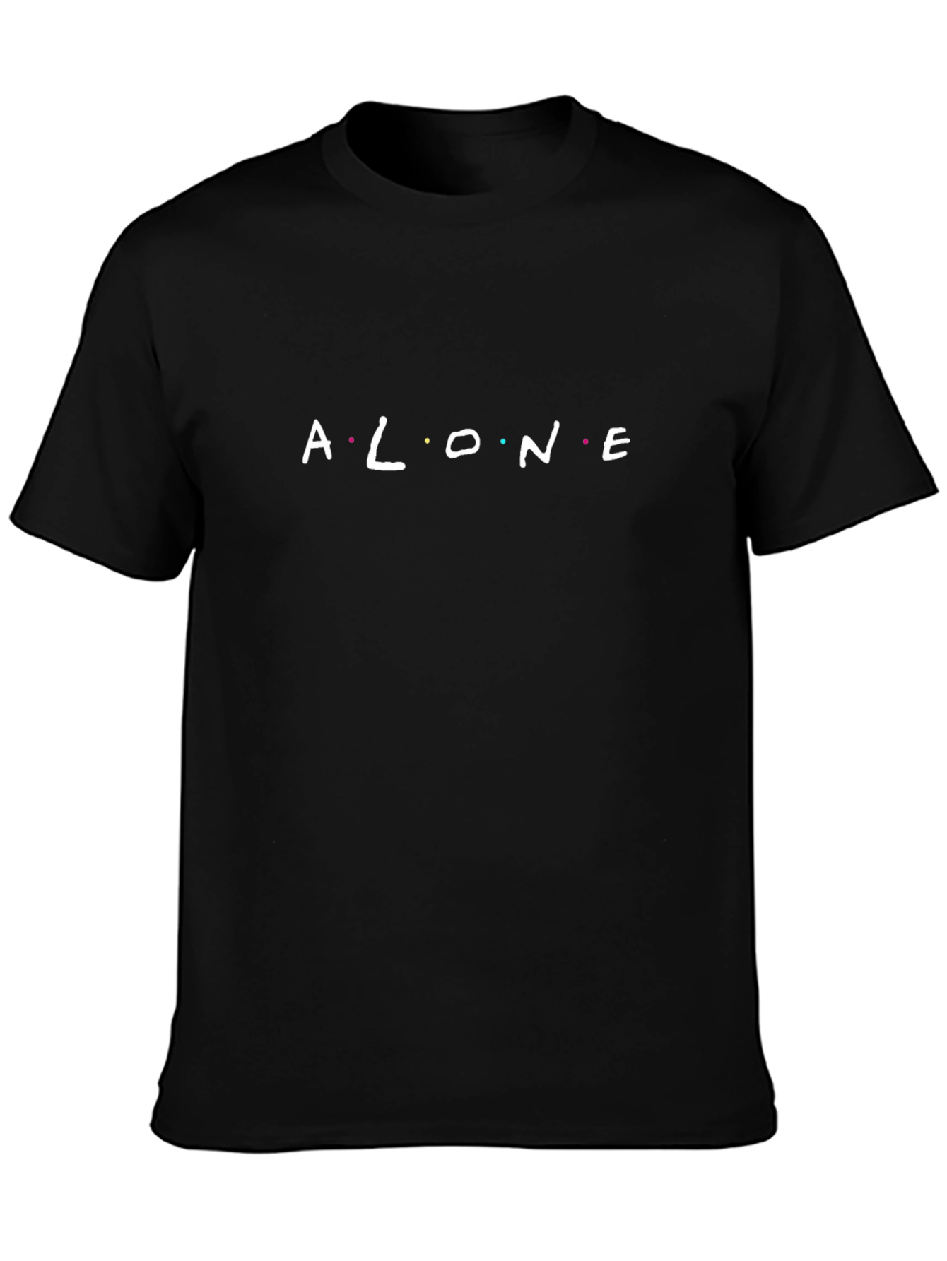 Alone Graphic Tee - Friends Inspired Black T-Shirt