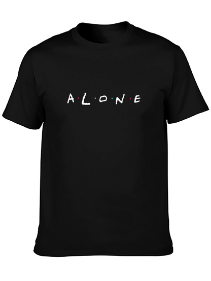 Alone Graphic Tee - Friends Inspired Black T-Shirt