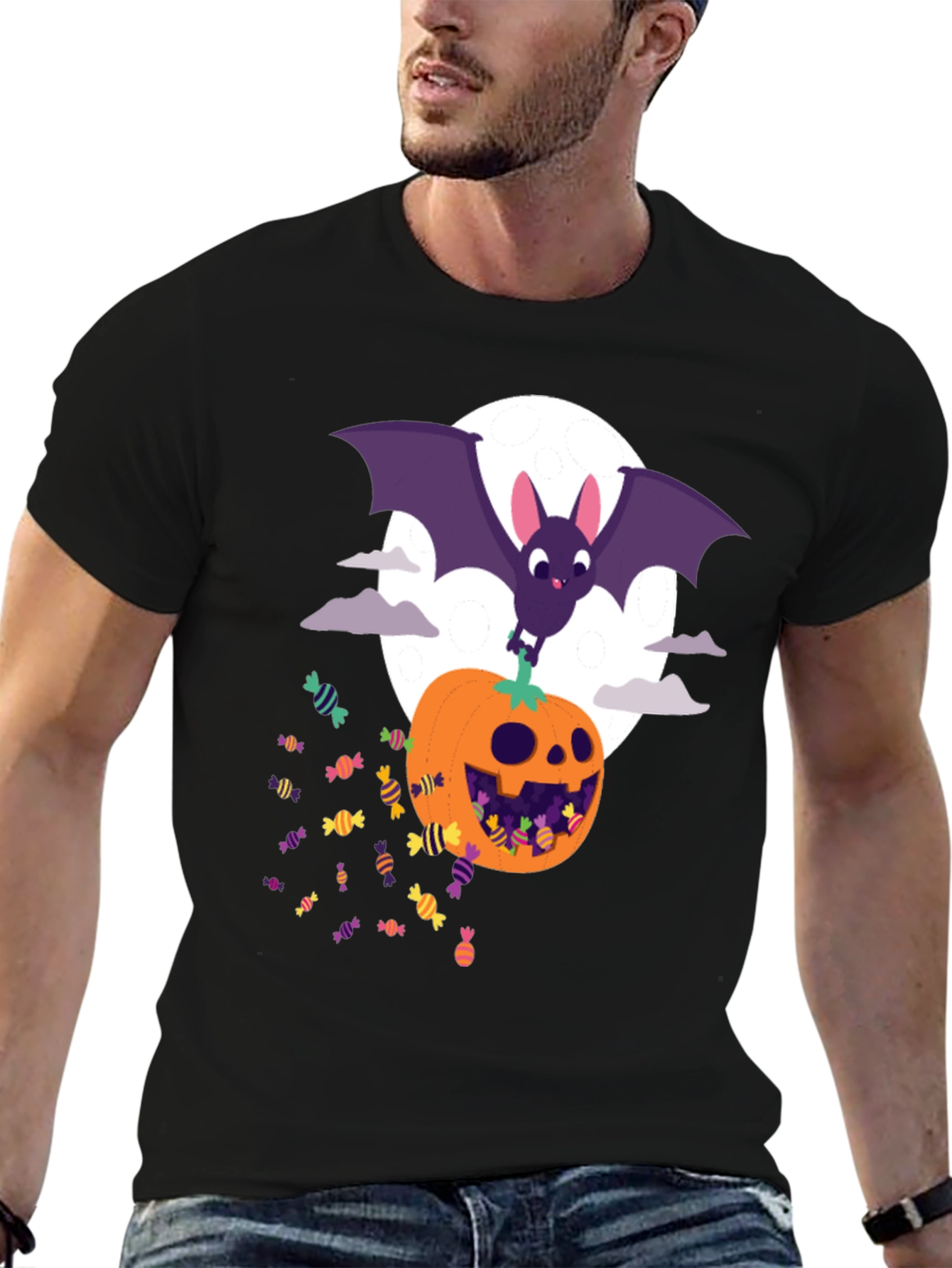 Halloween Bat & Pumpkin Candy T-Shirt