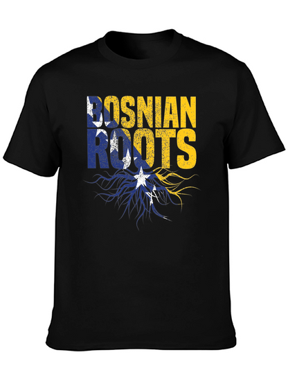 Bosnian Roots Graphic Tee - Black Cotton Blend
