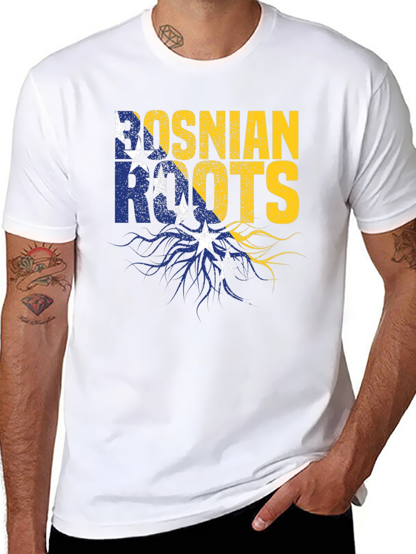 Bosnian Roots Graphic Tee - Black Cotton Blend