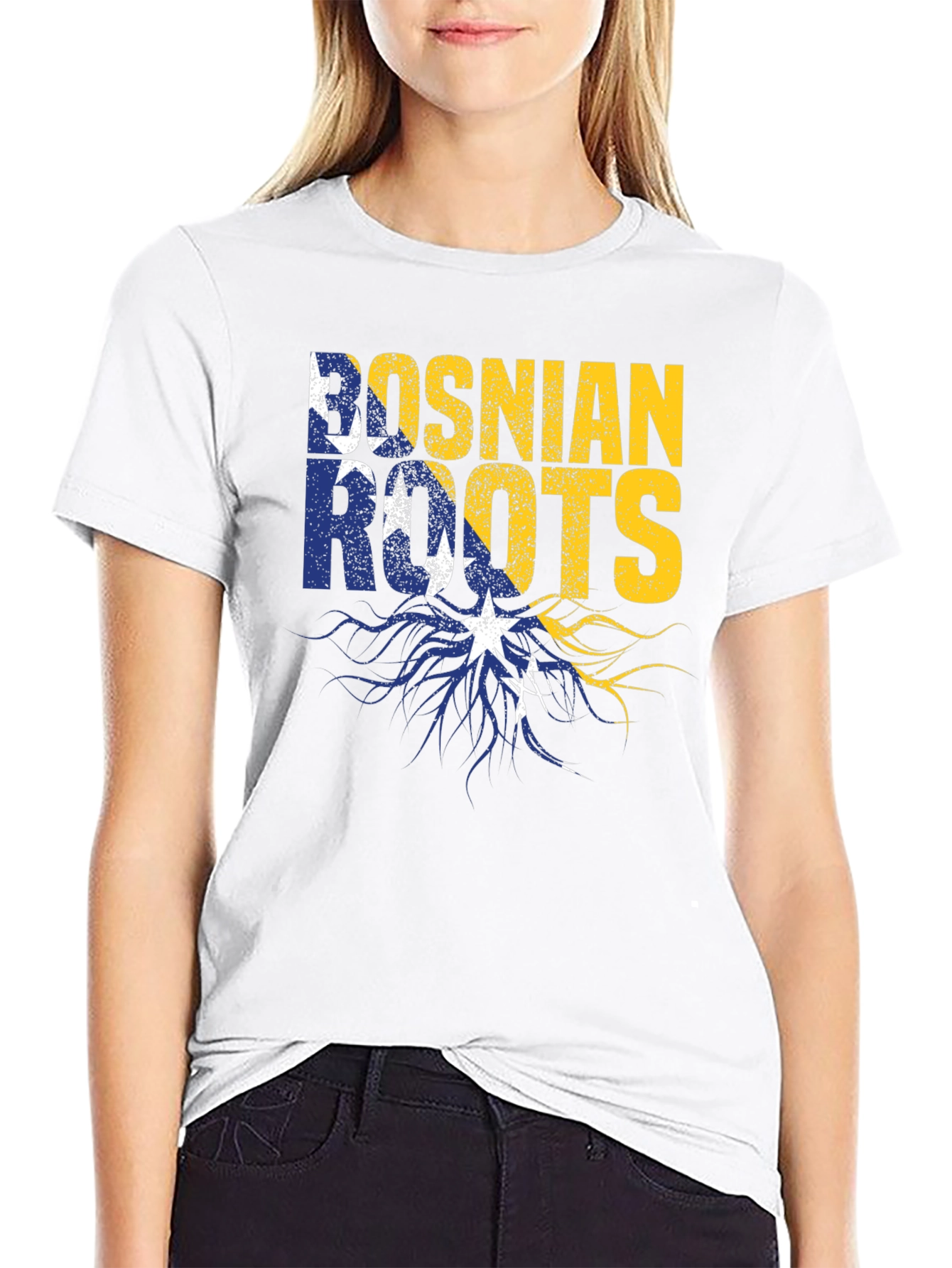 Bosnian Roots Graphic Tee - Black Cotton Blend