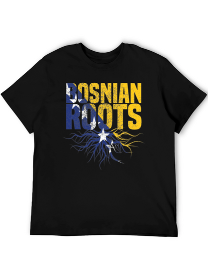 Bosnian Roots Graphic Tee - Black Cotton Blend