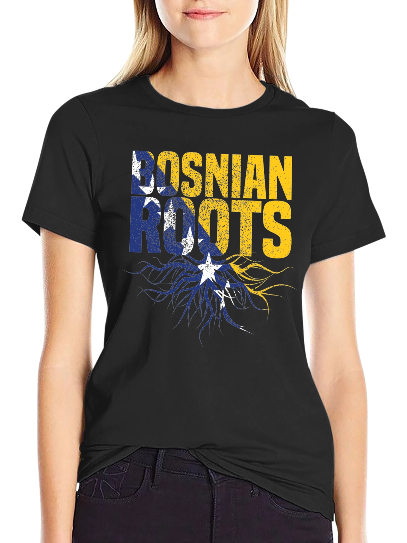 Bosnian Roots Graphic Tee - Black Cotton Blend