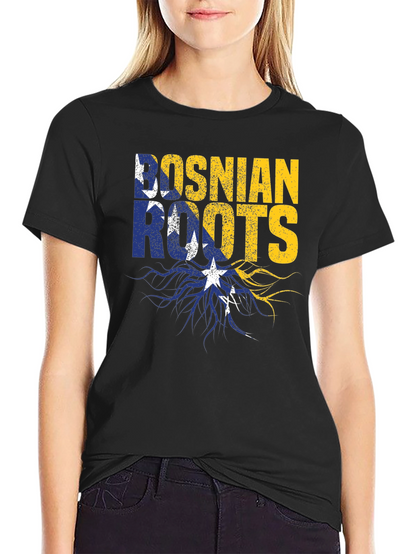 Bosnian Roots Graphic Tee - Black Cotton Blend