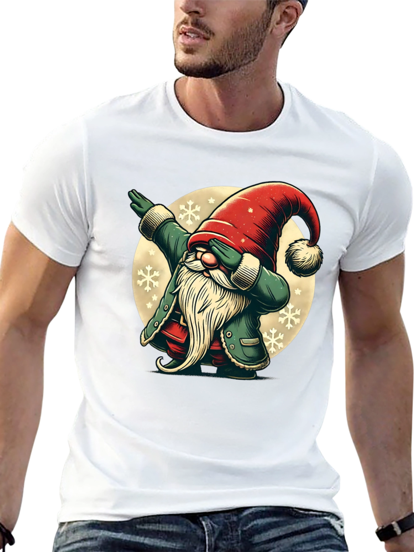 Dabbing Christmas Gnome Graphic Tee