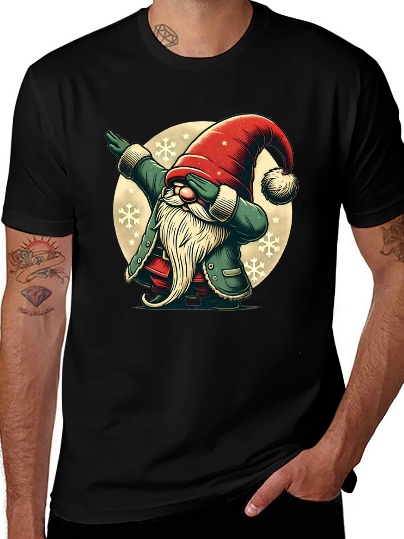 Dabbing Christmas Gnome Graphic Tee