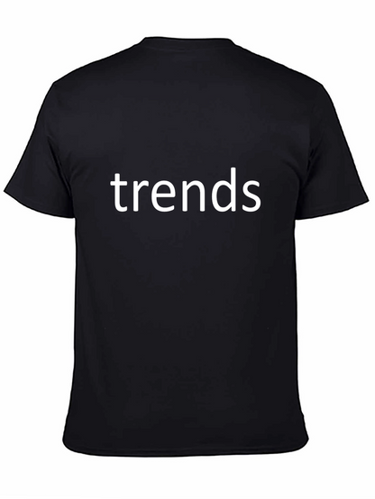 Trendy Black Cotton Tee Shirt