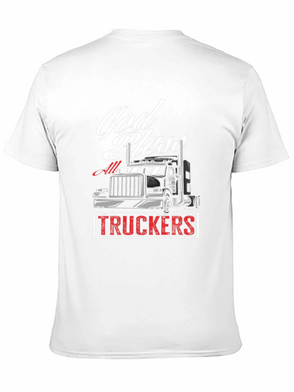 God Bless All Truckers Black T-Shirt