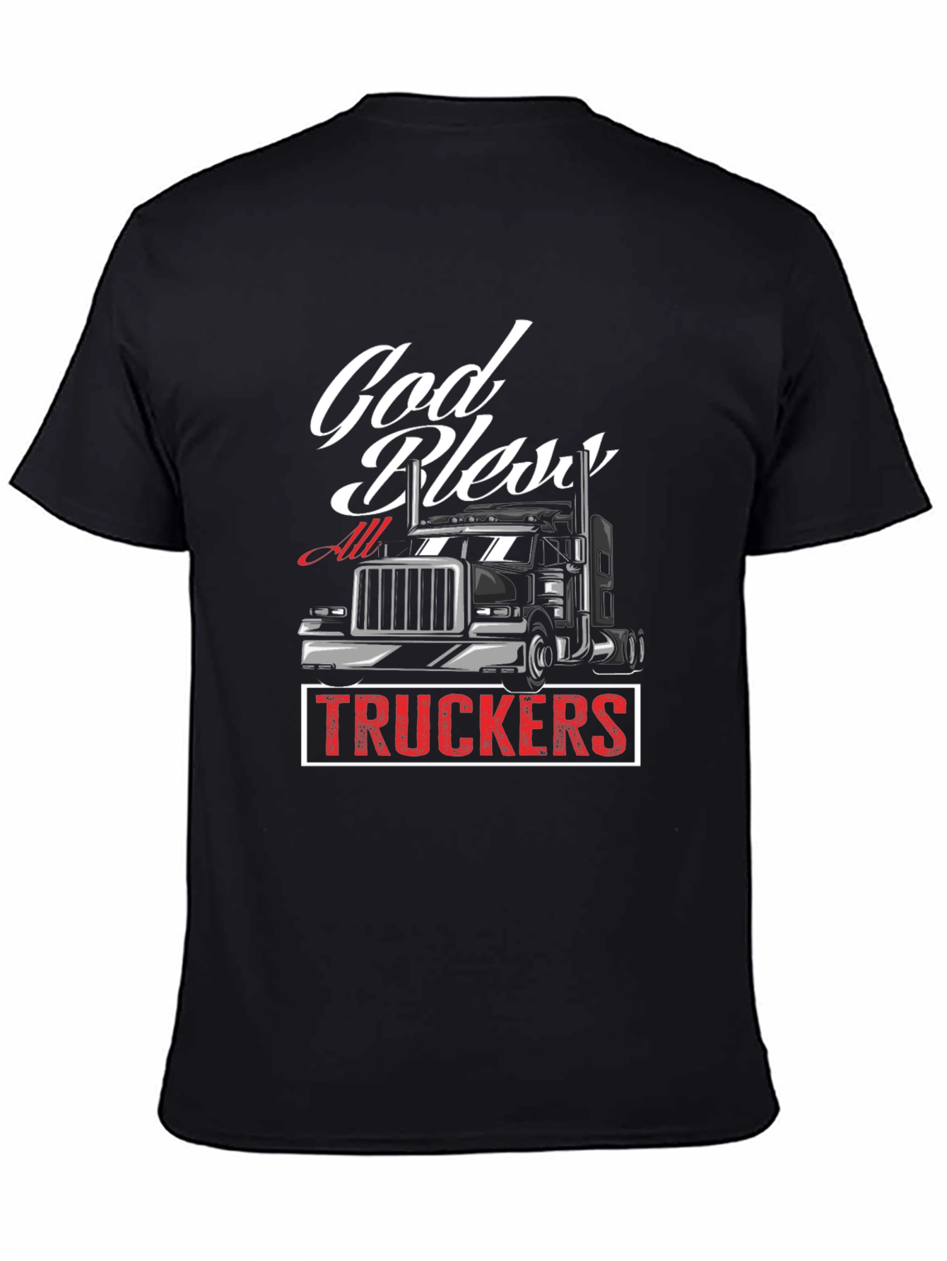 God Bless All Truckers Black T-Shirt