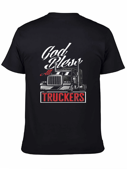 God Bless All Truckers Black T-Shirt