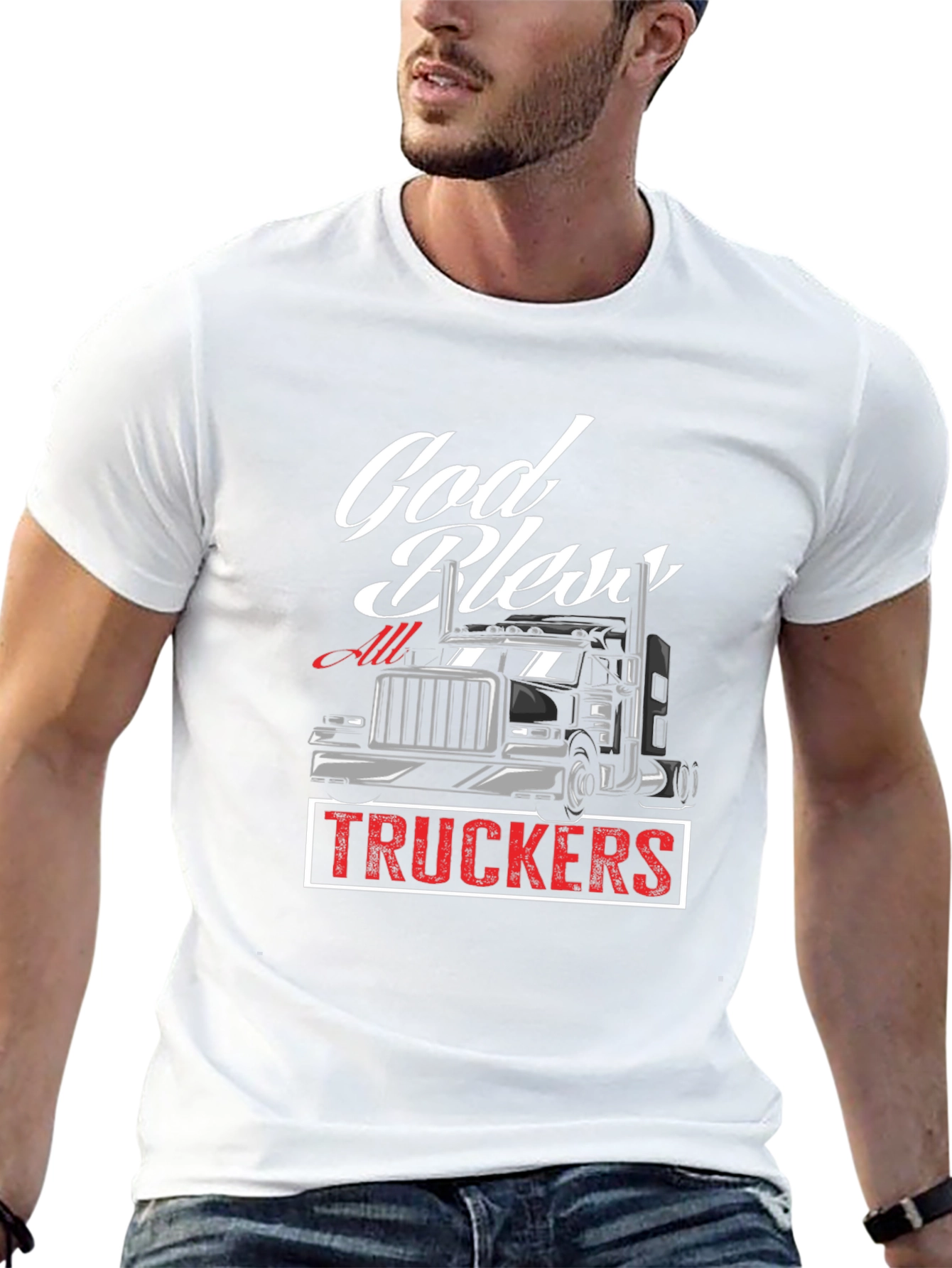 God Bless All Truckers Black T-Shirt