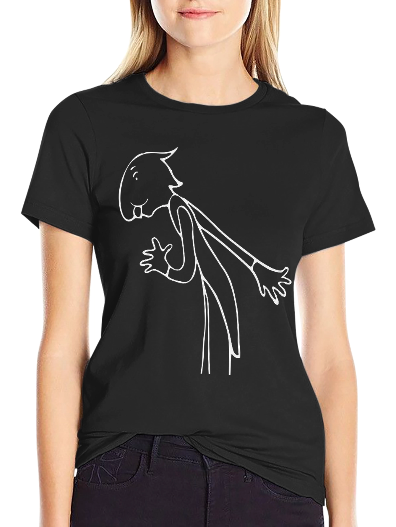 Black Cartoon Graphic Tee