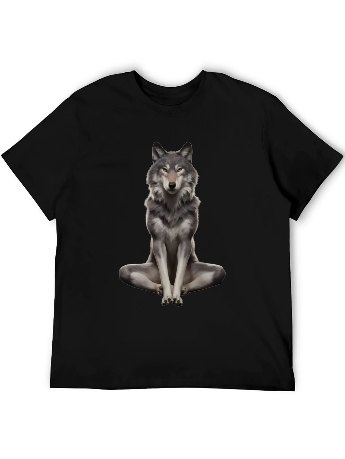 Wolf Meditation Black T-Shirt