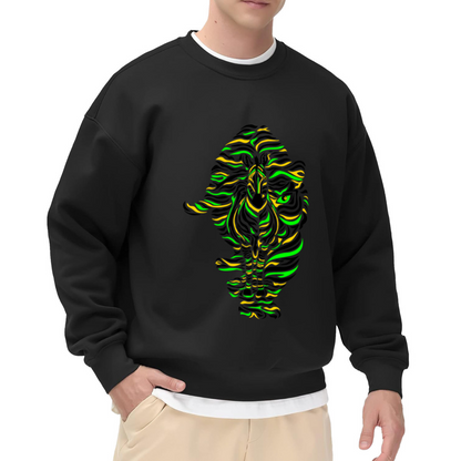 Psychedelic Zebra Herd Sweatshirt - Abstract Distorted Zebras Crewneck, Op Art Animal Print Pullover, Trippy Wildlife Sweatshirt, Kaleido Top