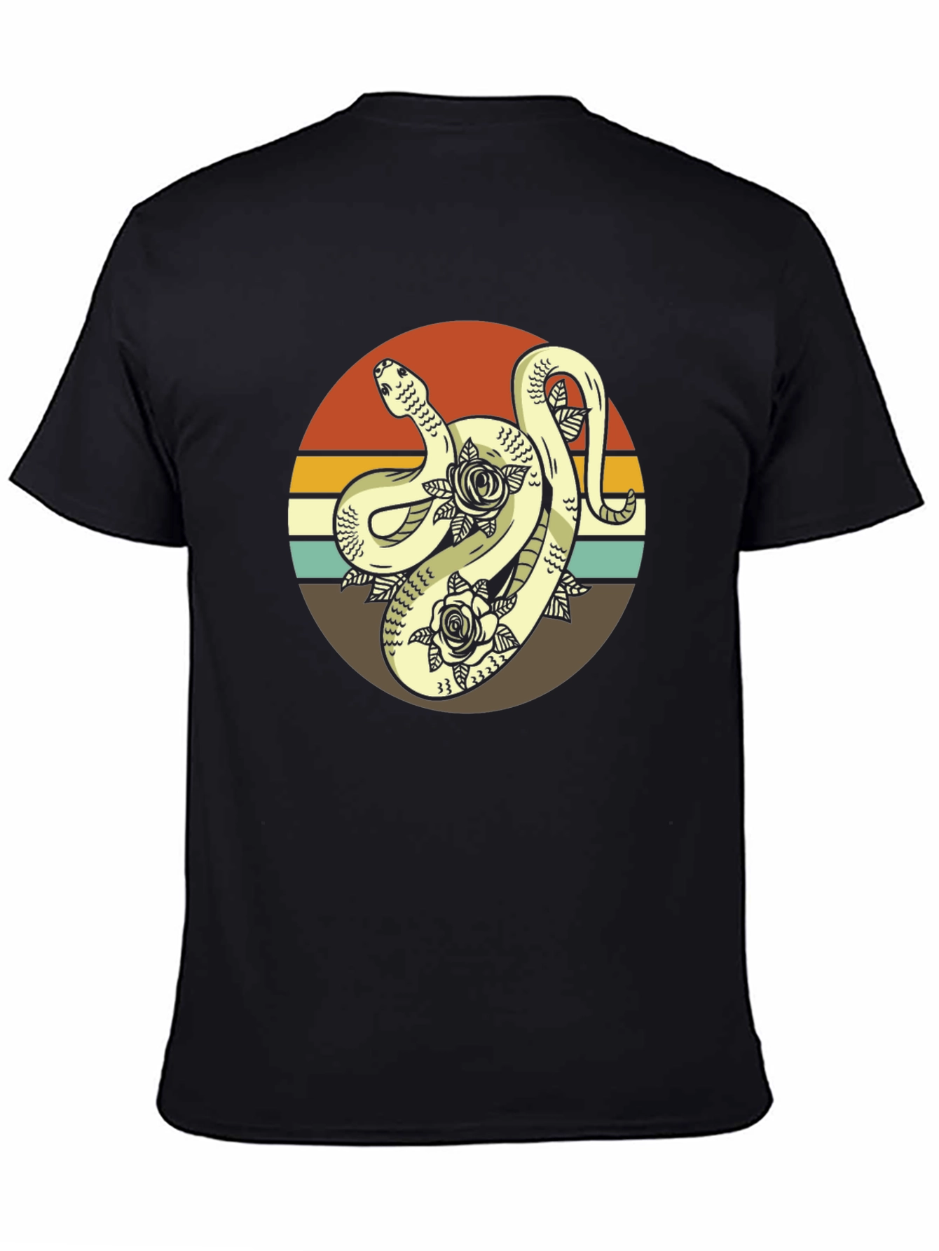 Retro Snake & Roses Graphic Tee