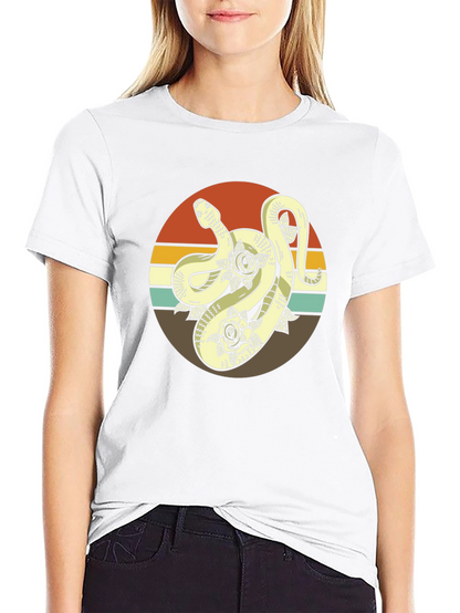 Retro Snake & Roses Graphic Tee