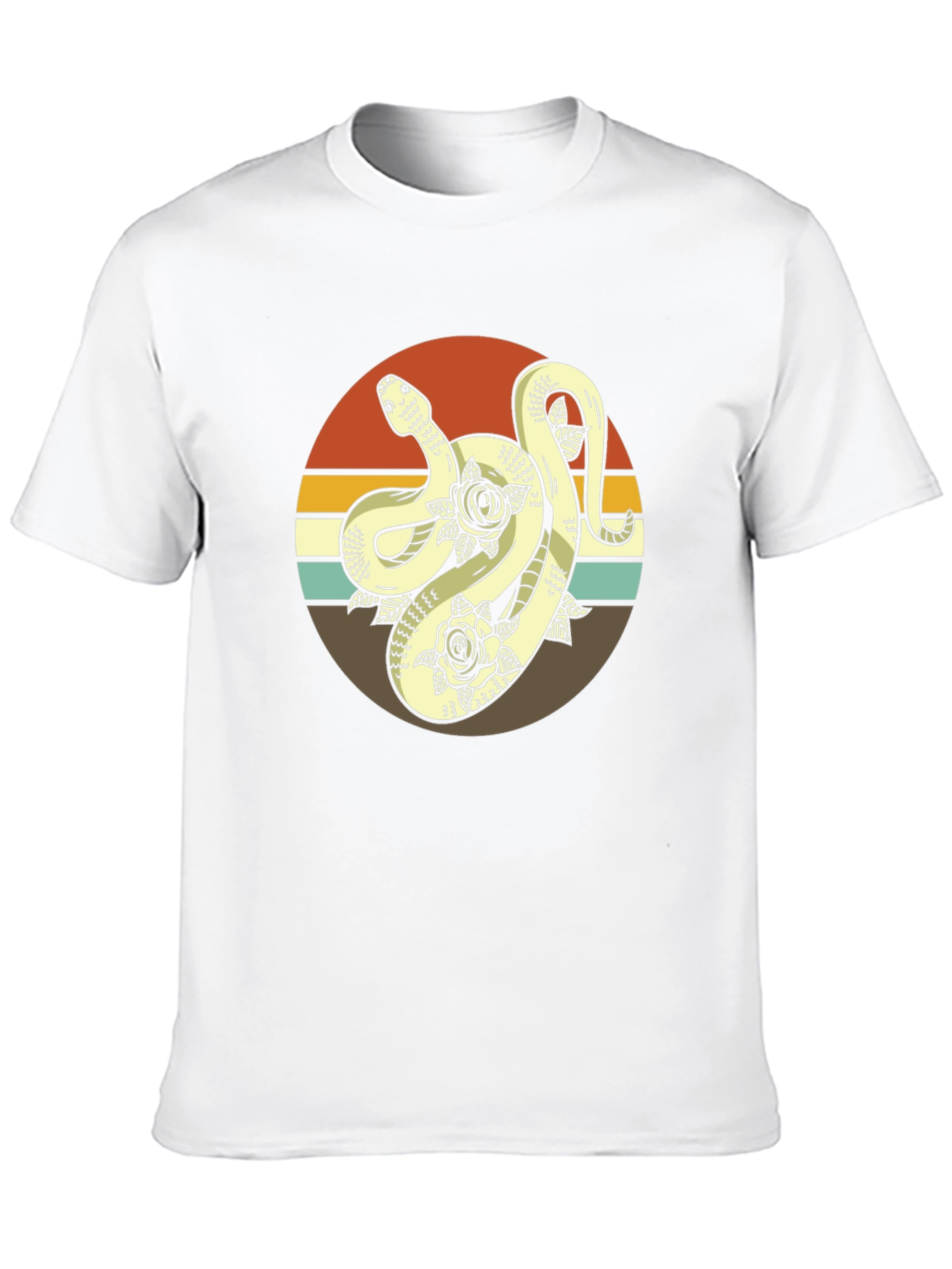 Retro Snake & Roses Graphic Tee