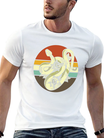 Retro Snake & Roses Graphic Tee