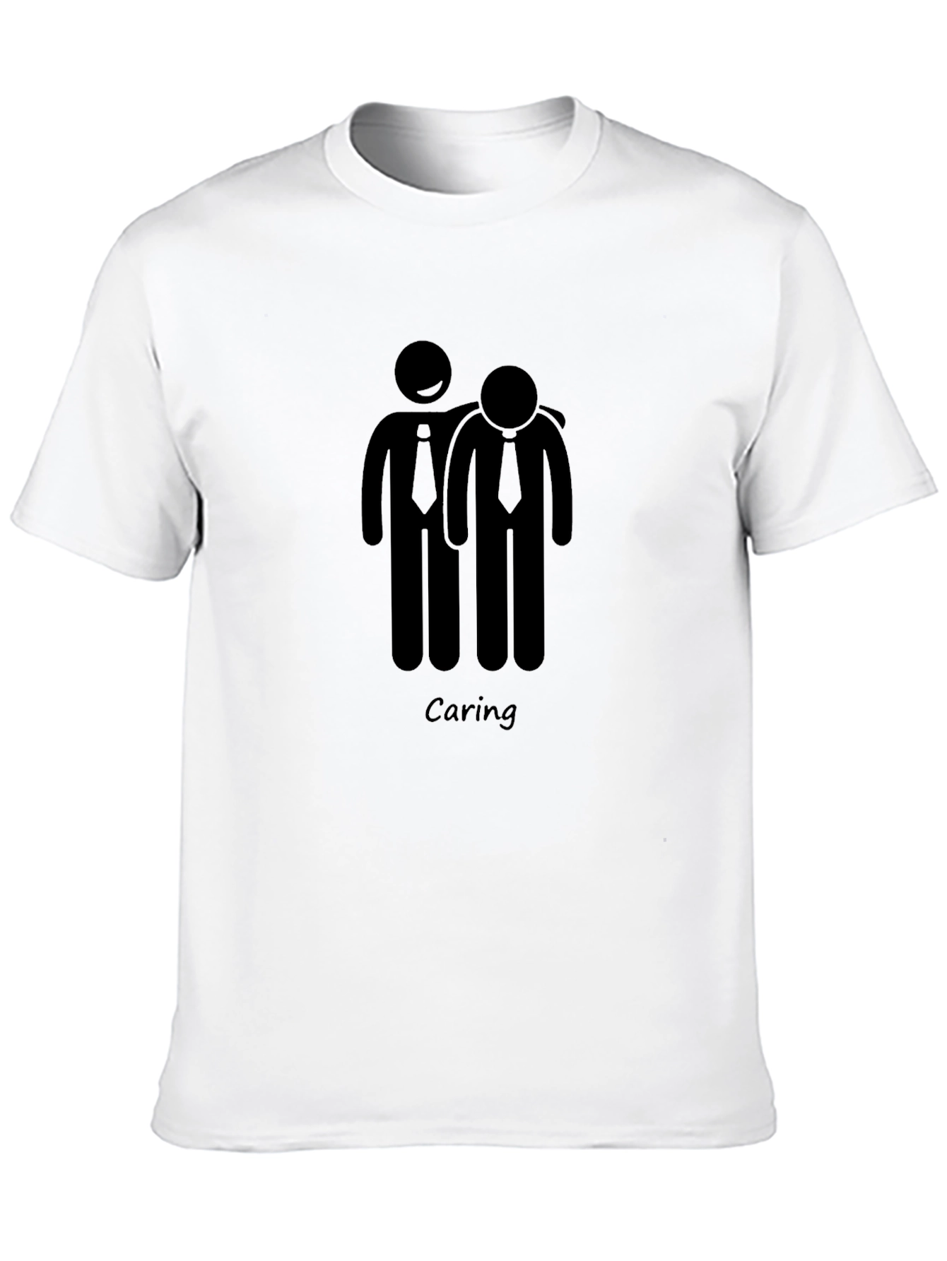 Caring Graphic Tee - Black Crew Neck Shirt