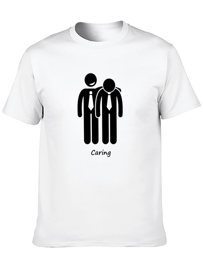 Caring Graphic Tee - Black Crew Neck Shirt