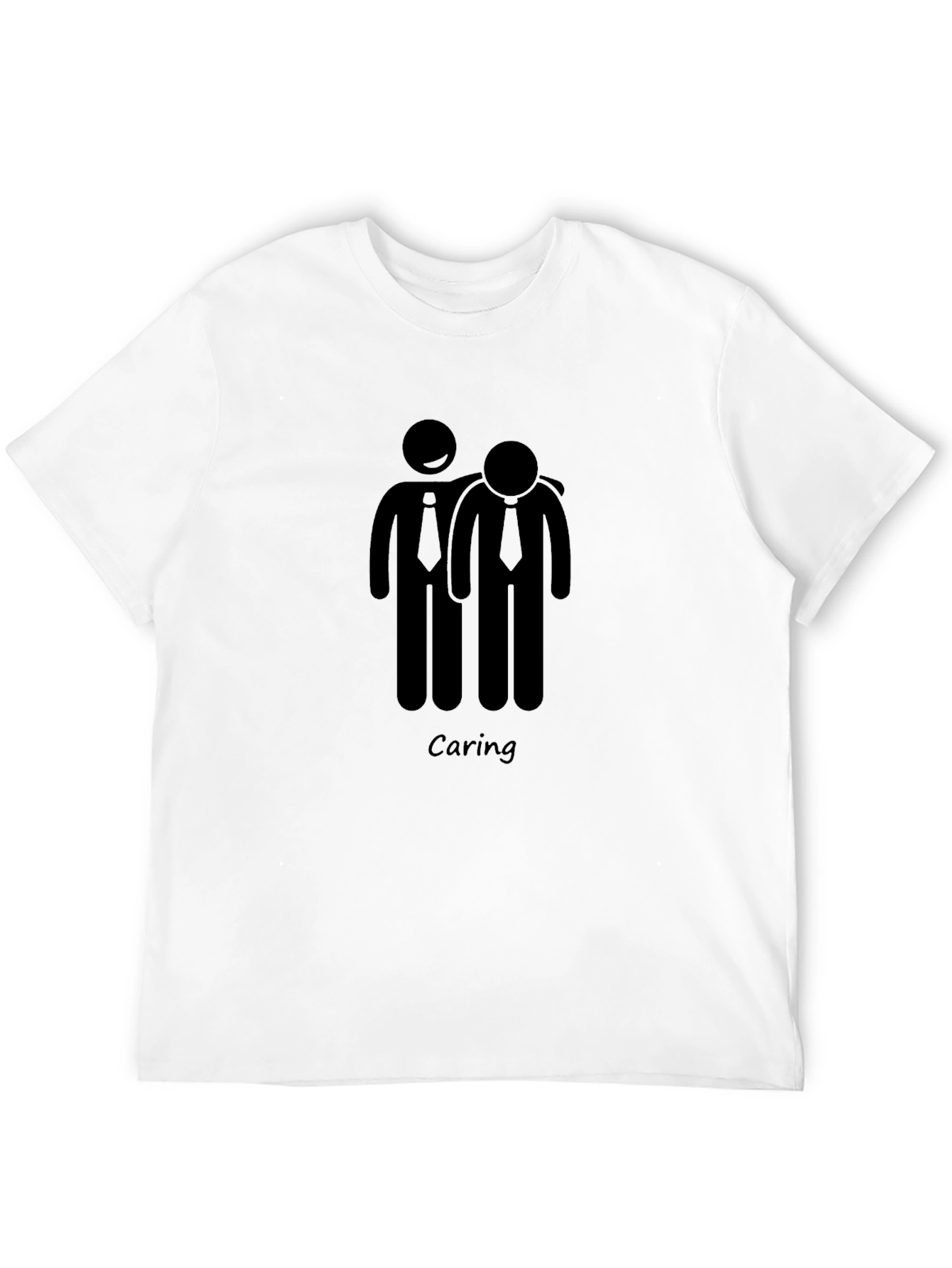Caring Graphic Tee - Black Crew Neck Shirt