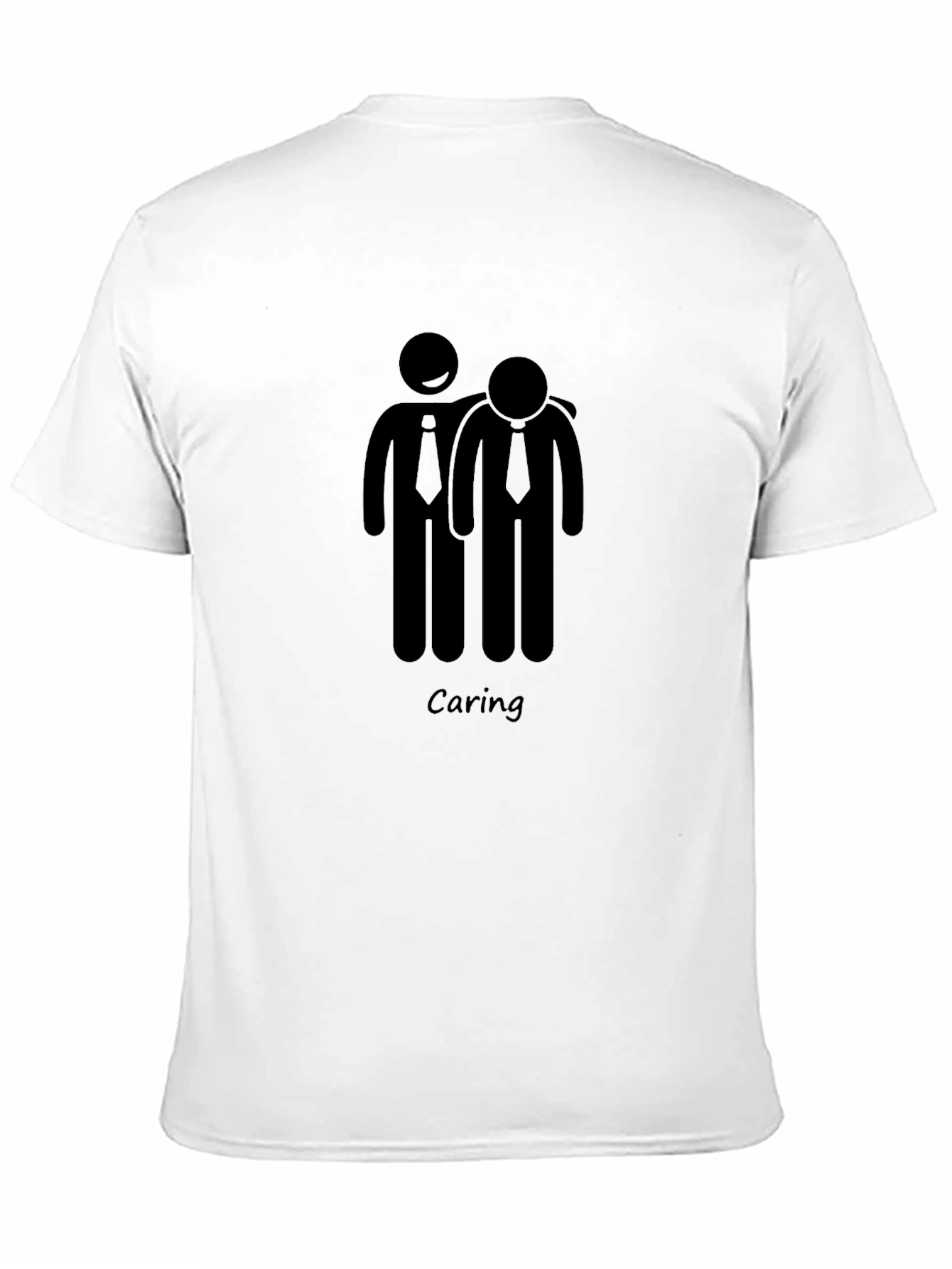 Caring Graphic Tee - Black Crew Neck Shirt