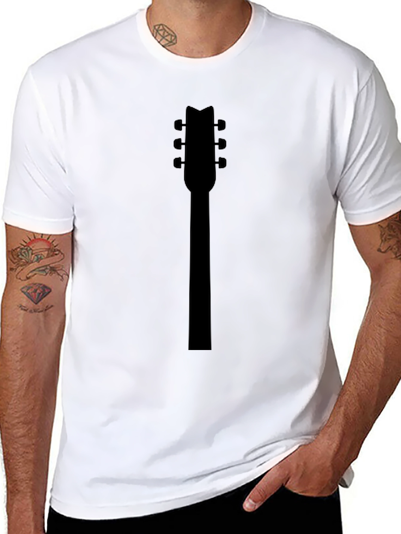 Guitar Headstock Black Graphic Tee